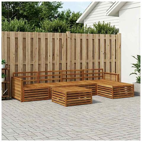 Set di divani da esterno 6 pcs Naturale - Foto 2