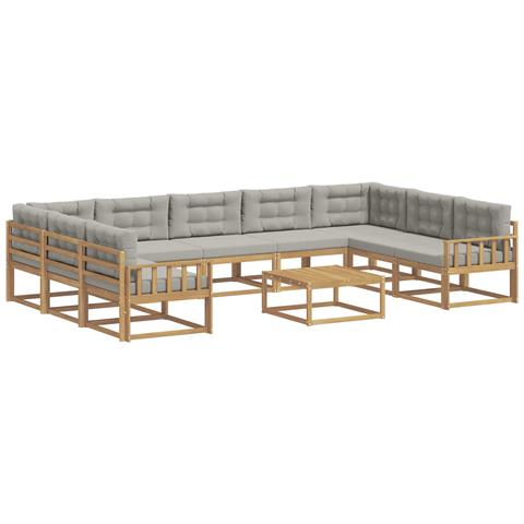 Set di divani da esterno 10 pcs Bianco e Grigio Chiaro - Foto 1