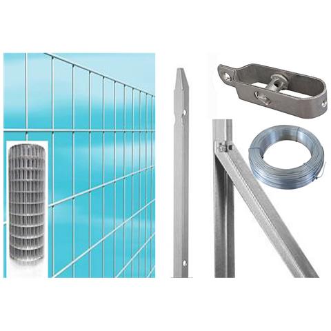 1KIT RECINZIONE COMPLETA DA 25MT LINEARI CON RETE METALLICA ZINCATA ALTEZZA CM 150 H MAGLIA MM 75X50 CON PALETTI - Foto 1