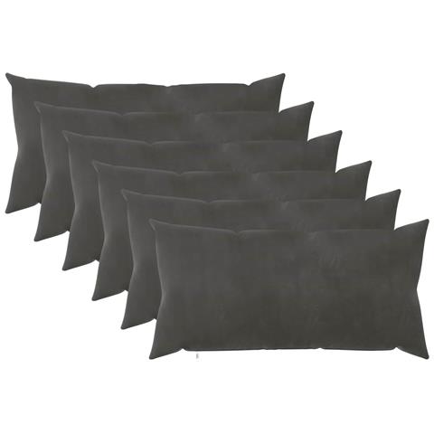 Cuscino con cuscino HEERLEN 6 pz Grigio Scuro Velluto - Foto 1
