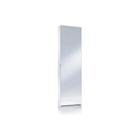 Scarpiera Salvaspazio Specchio, Melaminico, 17x50xh. 170 Cm Bianco - Foto 1