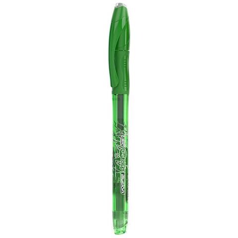 48 Penne A Gel Bic Gel-ocity Illusion Cancellabile Punta 0,7 Mm Inchiostro Verde - Foto 1