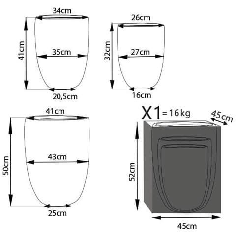 Vasi Per Piante Rotondi Da Interno Ed Esterno Set Da 3 Dimensioni Moderni Vaso Di Design In Resina Colore Taupe, G. 43,5x43,5x50 / m. 35,5x35,5x41 / p. 27x27x32 - Foto 3