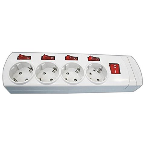 36,188-ciabatta Multipresa A 4 Prese Con Interruttori Indipendenti - Foto 1