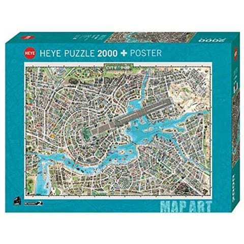 Heye Città Di Pop Standard Di 2000 Manifesti Pezzi Con Mappa, Colore Grigio, 29844 - Foto 1