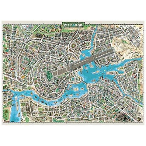 Heye Città Di Pop Standard Di 2000 Manifesti Pezzi Con Mappa, Colore Grigio, 29844 - Foto 2