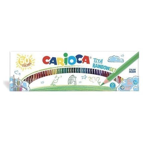 Scatola 50 Pastelli Tita Rainbow Colori Assortiti Carioca - Foto 2