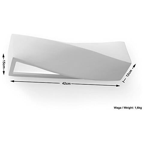 Novità! Applique Bianco Per Salotto - In Ceramica (può Essere Dipinto) - Sollux Sigma Sl. 0003 Lampada A Muro, Stile Classico, A Luce Singola Led E-27 *** Lampade - I Prezzi Più Bassi Su Amazon! - Foto 2