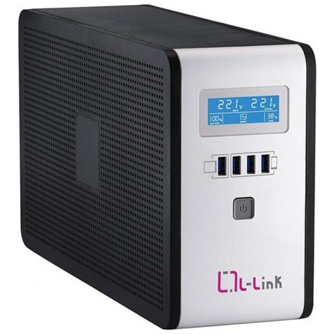 LL-7716 A linea interattiva 1600VA 2presa (e) AC Torre Nero, Argento gruppo di continuità (UPS)  - Foto 1