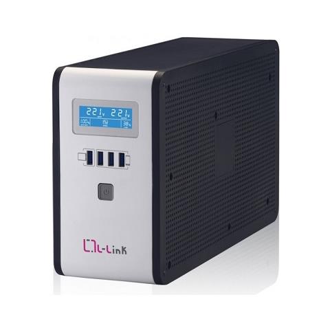 LL-7716 A linea interattiva 1600VA 2presa (e) AC Torre Nero, Argento gruppo di continuità (UPS)  - Foto 3