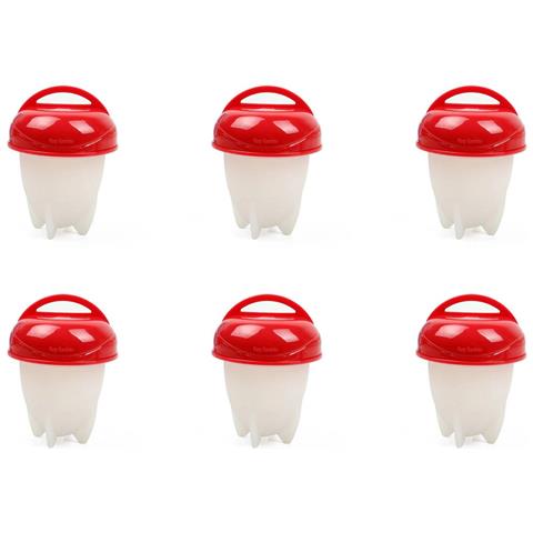 SLD 6pcs / In Silicone Boocing Boocer Boocher Non Sticke Silicone Uova Sode Gadget Gadget Di Cottaggio Accessori Per La Cottura Stampo Separatore Di Cottura | Accatacci Dell'uovo