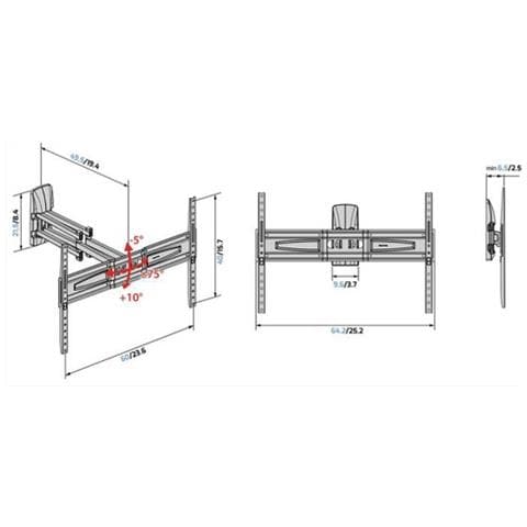 Supporto TV FLATSTYLE FDRP600 da Parete 40"-82" Colore Nero - Foto 3