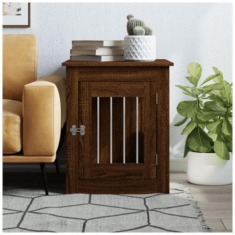 Gabbia Cani Arredamento Rovere Marrone 55x75x65cm Multistrato - Foto 2