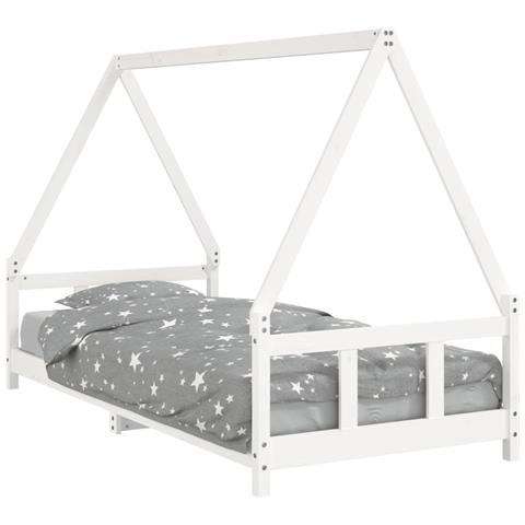 Giroletto per Bambini Bianco 90x200cm in Legno Massello di Pino - Foto 2