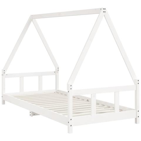 Giroletto per Bambini Bianco 90x200cm in Legno Massello di Pino - Foto 3