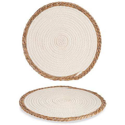 Sottopentola Bianco /marrone Fibra Naturale (35 X 1 X 35 Cm) - Foto 1