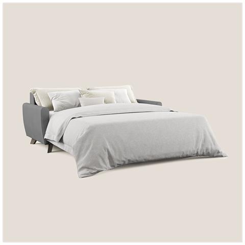 Callisto Divano letto matrimoniale in tessuto morbido impermeabile T02 208 cm (mat. 160x197) grigio - Foto 3