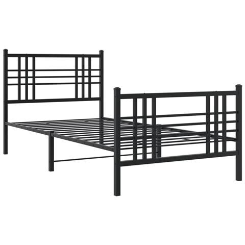 Giroletto Con Testiera E Pediera Metallo Nero 100x190 Cm - Foto 3
