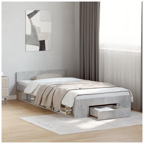 Giroletto Cassetto Grigio Cemento 90x190 Cm Legno Multistrato - Foto 1