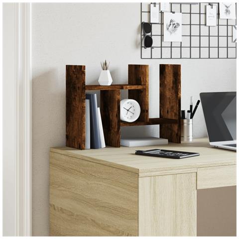 Organizer Scrivania Rovere Fumo 34,5x15,5x35,5 Cm Multistrato - Foto 3
