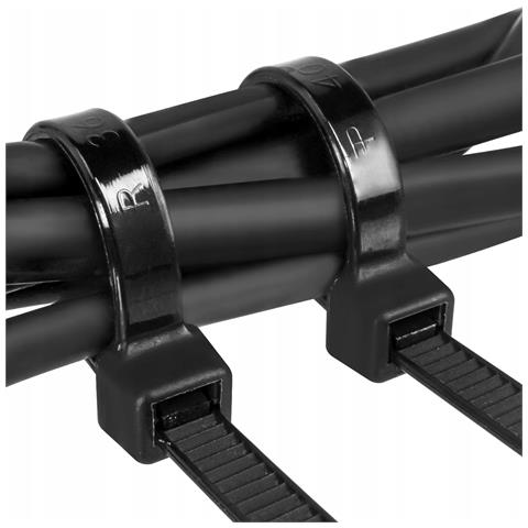 Fascette Per Cablaggio Bande Di Serraggio 4,8 Mm / 300 Mm Nero 100 Pz. Voz-48300b - Foto 2