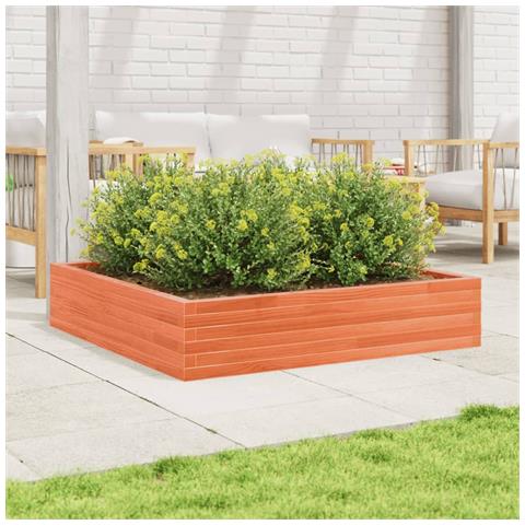 Fioriera Giardino Marrone Cera 110x110x23cm Legno Massello Pino - Foto 2