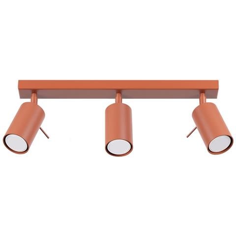 Lampada Da Soffitto Ring 3l Rosso Ocra Sl. 1508 - Moderno Lampada Da Soffitto Ocra Rossa 17x45x6 Cm - Foto 1