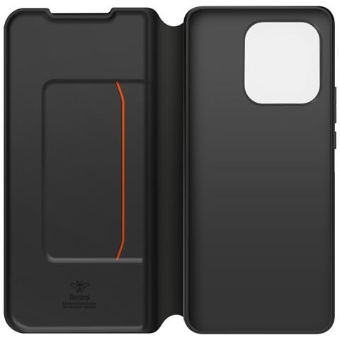 Custodia A Libro Per Xiaomi Redmi Note 14 4g Patta Con Cinghia A Mano, Nero - Foto 1