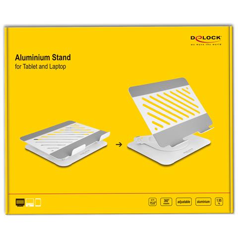 Supporto per tablet e portatile regolabile in alluminio - ruotabile a 360° - Foto 4
