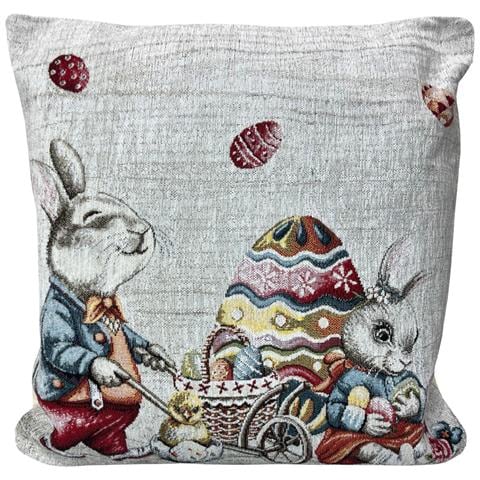 Federa Cuscino Arredo Casa Fodera Tessuto Cinigliato Pasqua Bunny Easter 40x40 Bunny Easter - Foto 1