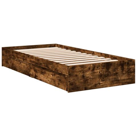 Giroletto Con Cassetti Rovere Fumo 100x200 Cm Legno Multistrato - Foto 3