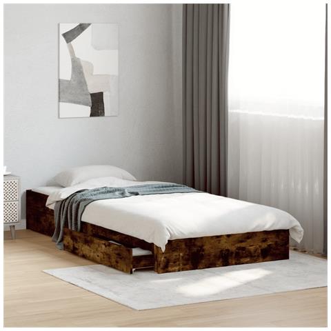 Giroletto Con Cassetti Rovere Fumo 100x200 Cm Legno Multistrato - Foto 1