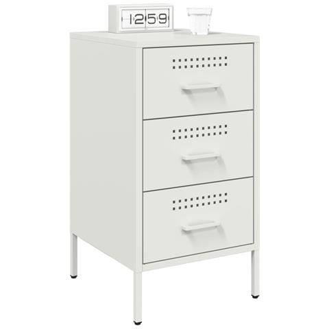 Comodini 2 Pz Bianchi 36x39x68 Cm In Acciaio - Foto 3
