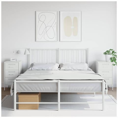 Comodini 2 Pz Bianchi 36x39x68 Cm In Acciaio - Foto 1