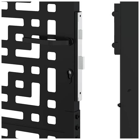 Cancello Giardino Nero 105x106 Cm In Acciaio Design A Croce - Foto 8