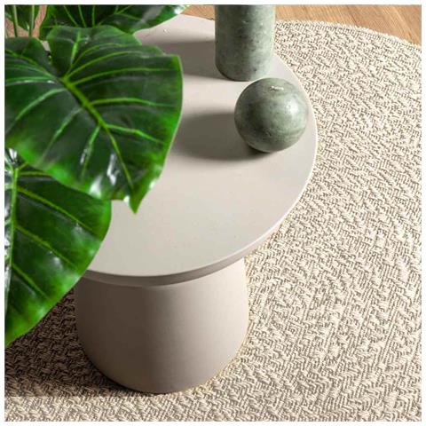 Tappeto Zizur Crema  160cm Aspetto Iuta Per Interni Ed Esterni - Foto 2