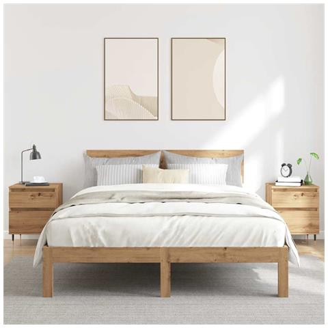 Comodini 2pz Rovere Artigianale 40x35x50 Cm Legno Multistrato - Foto 3