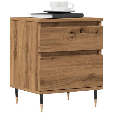 Comodini 2pz Rovere Artigianale 40x35x50 Cm Legno Multistrato - Foto 1