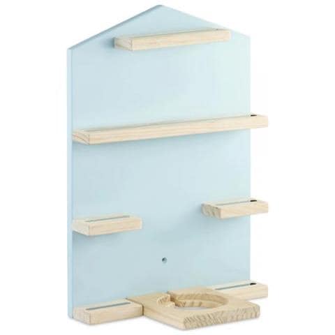 00132437 Scaffale Mensola Galleggiante A Muro Legno Blu, Legno - Foto 1
