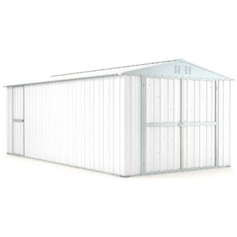 Box In Lamiera Garage Auto Acciaio Zincato 327x611cm X H2.35m - 346kg - 19,98mq - Bianco - Foto 1
