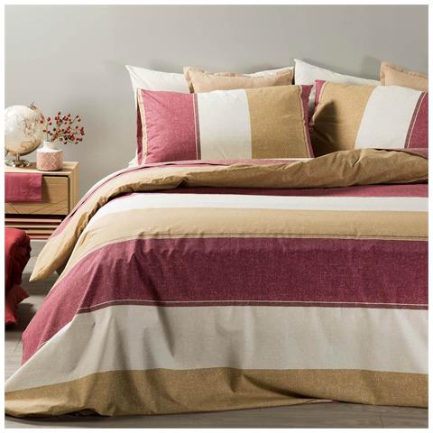 Sacco Copripiumino Con Federe City Style In Cotone Colore Bordeaux Misura Singolo - Foto 1