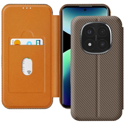 Custodia Effetto Carbonio Per Redmi Note 14 Pro Con Portacarte - Foto 1