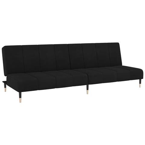 Divano Letto a 2 Posti Nero in Velluto - Foto 1