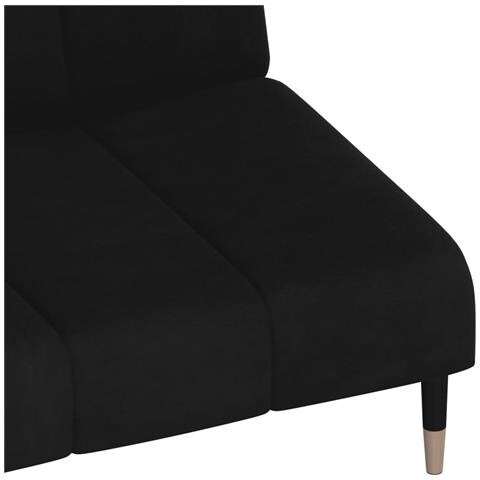 Divano Letto a 2 Posti Nero in Velluto - Foto 9