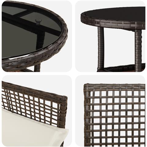 Set da Pranzo da Giardino 5 Pezzi Marrone Polyrattan - Foto 9