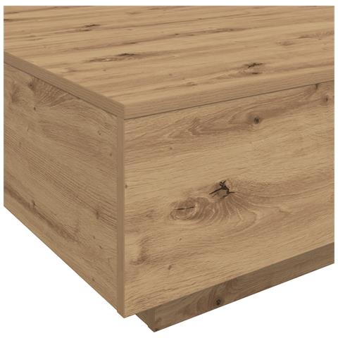 Tavolino da caffè con luci LED Rovere Artigianale 100x100x31 cm - Foto 9