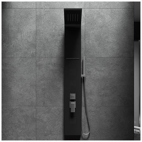 Colonna Doccia Pannello Idromassaggio Effetto Cascata Yh8122 Madrid - Nero - Foto 1