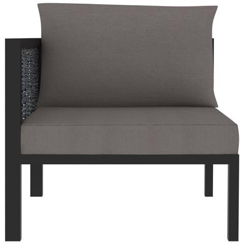 Divano Ad Angolo Modulare Bracciolo Destro Polyrattan Antracite - Foto 1