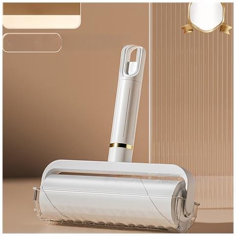 Rullo Levapelucchi A Manico Corto Con 4 Ricariche Bianche - Rimozione Efficace Di Peli Di Animali E Detriti 36cm - Foto 4