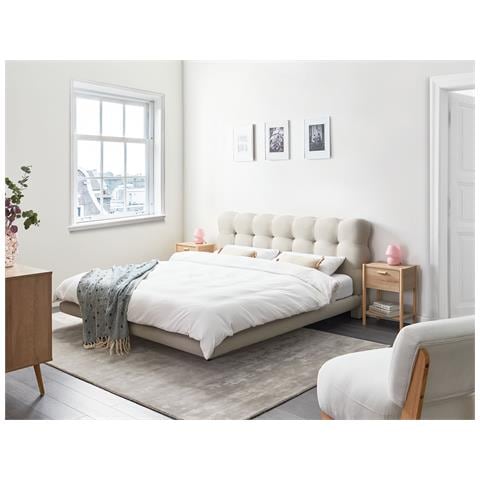 Letto Tessuto Soulisse 180 X 200 Cm Beige - Foto 1